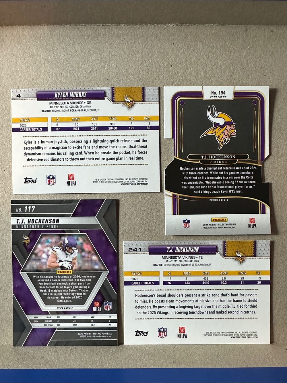 Justin Jefferson Vikings lot of 19 +Jordan Addison Rookie/Kyler Murray/Hockenson - Picture 7 of 11